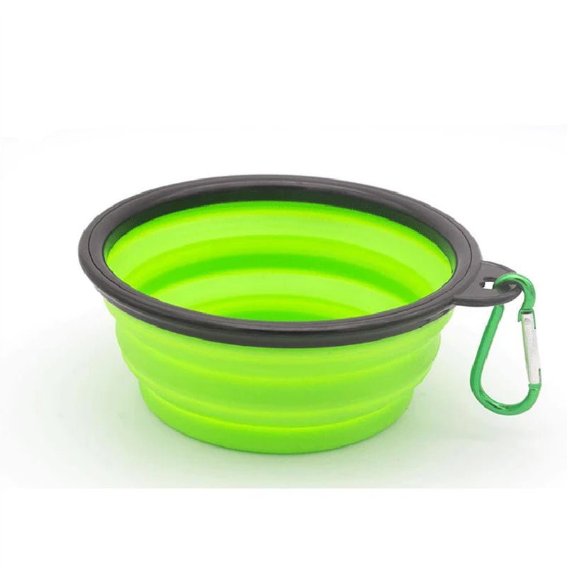 Folding Portable Silicone Dog Feeder Bowl 2 In 1 Pet Dispenser Outdoor Food Water Container Green Travel Bowls Bowl Dog Feeder Folding Portable Silicone PetLiveliest