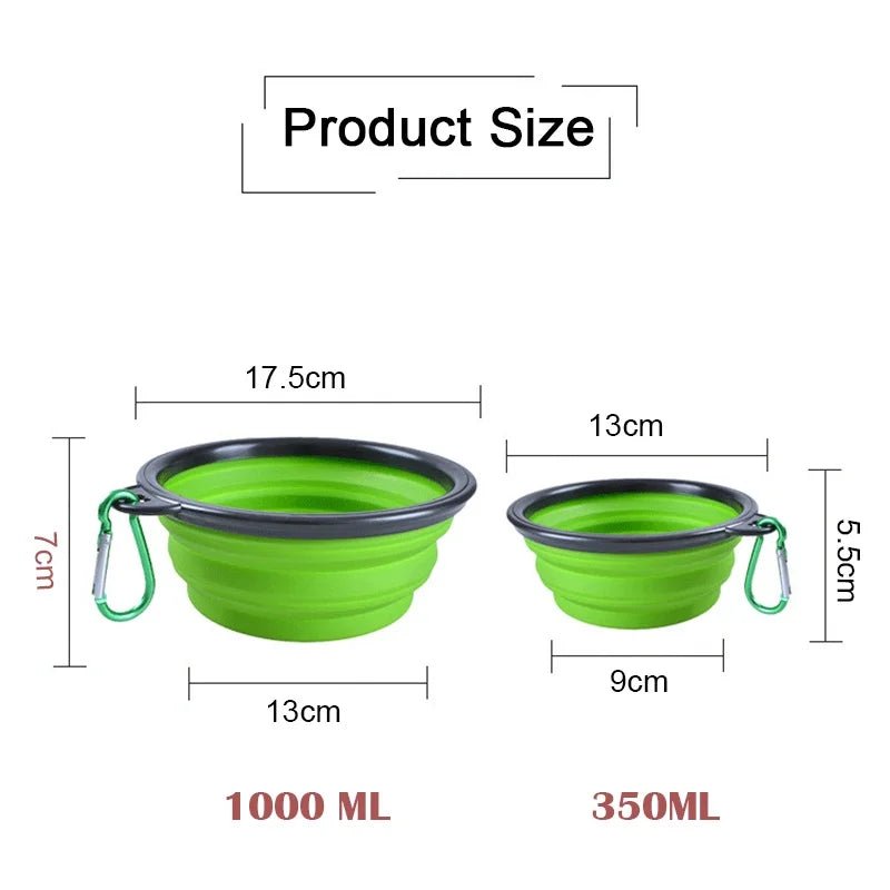 Folding Portable Silicone Dog Feeder Bowl 2 In 1 Pet Dispenser Outdoor Food Water Container Travel Bowls Bowl Dog Feeder Folding Portable Silicone PetLiveliest