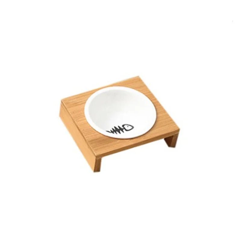 High Grade Antiskid Pet Food Water Bowl M One bowl Bowls Antiskid Bamboo Ceramic Dishwasher Safe Elevated PetLiveliest