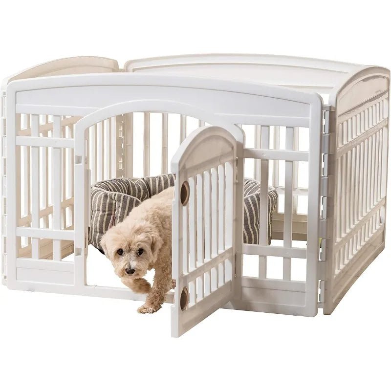 Indoor/Outdoor Dog Playpen with Door - PetLiveliest - PetLiveliest - Dog Playpen - Indoor/Outdoor - Plastic Material