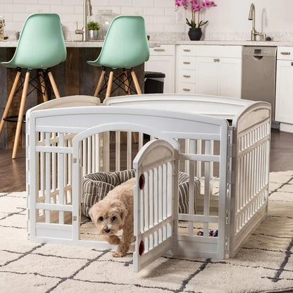 Indoor/Outdoor Dog Playpen with Door - PetLiveliest - PetLiveliest - Dog Playpen - Indoor/Outdoor - Plastic Material