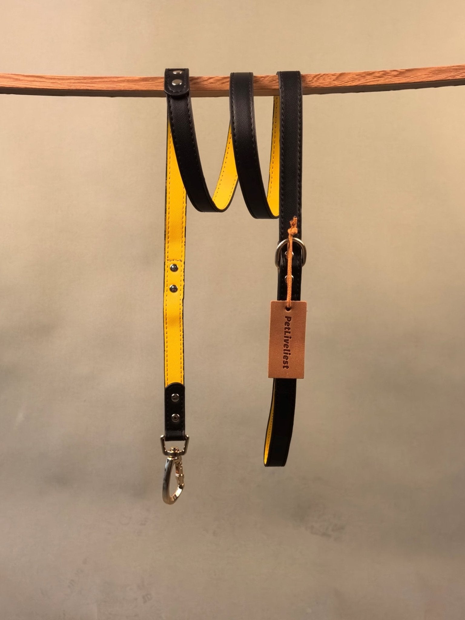 INITIUM LEASH - BLACK/YELLOW - PetLiveliest - PetLiveliest - Basic set - Collar&amp;Leash - Harness&amp;Leash