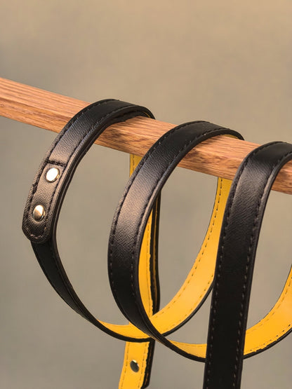 INITIUM LEASH - BLACK/YELLOW - PetLiveliest - PetLiveliest - Basic set - Collar&amp;Leash - Harness&amp;Leash