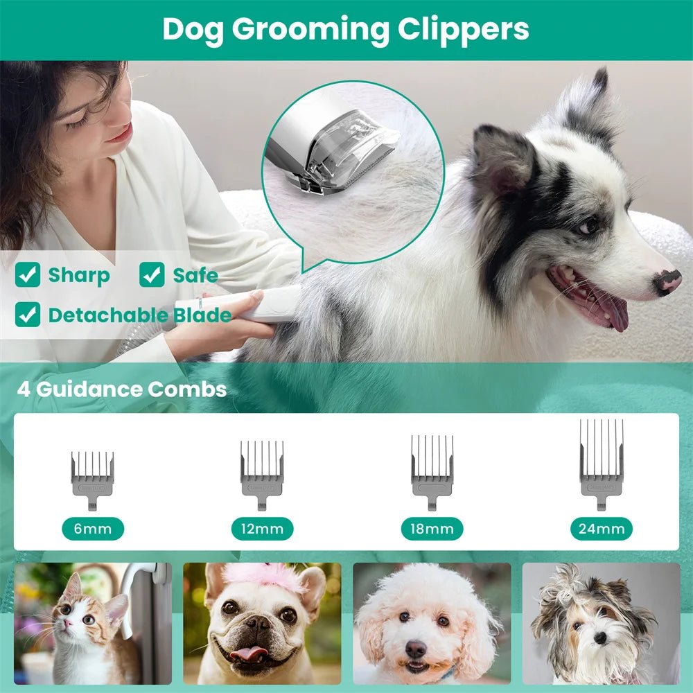 INSE P20 Pet Grooming Kit & Vacuum Suction Hair Removal & Lint Rollers Cats Dogs INSE P20 Professional Clippers Vacuum Suction PetLiveliest