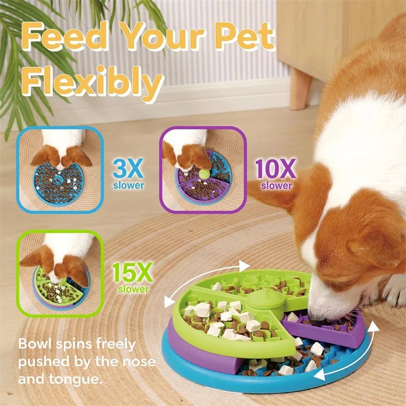 Interactive Dog Puzzle Slow Feeder Bowl Bowls 3 Layers Dog Puzzle Interactive Size 26x26x75cm Slow Feeder PetLiveliest