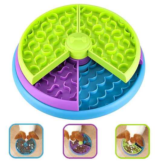 Interactive Dog Puzzle Slow Feeder Bowl Bowls 3 Layers Dog Puzzle Interactive Size 26x26x75cm Slow Feeder PetLiveliest