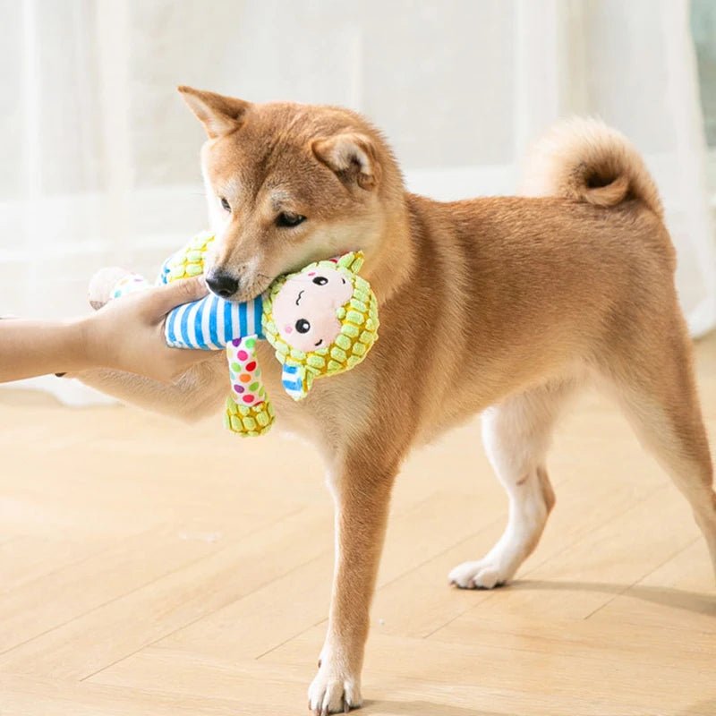 Interactive Squeaky Pet Plush Toy - Bite Resistant - Dog Puzzle Toy - PetLiveliest - PetLiveliest - 互动 - 可爱 - 毛绒