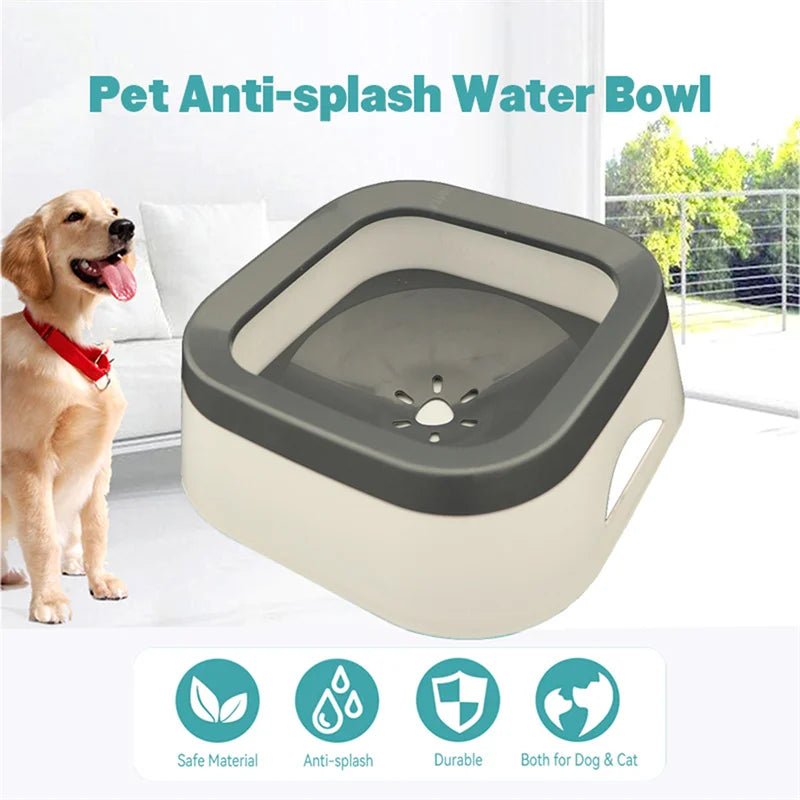 Large Capacity Anti - Splash Dog Water Bowl - PetLiveliest - PetLiveliest