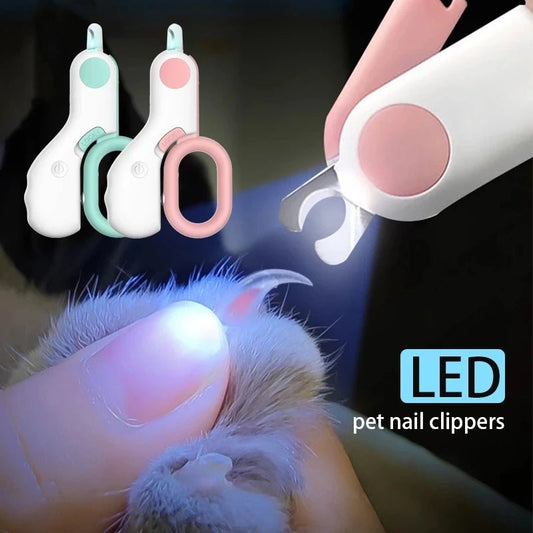 LED Light Pet Nail Clipper with Safety Lock Paw & Nail Care Cats Dogs LED Light Safety Lock Stainless Steel PetLiveliest