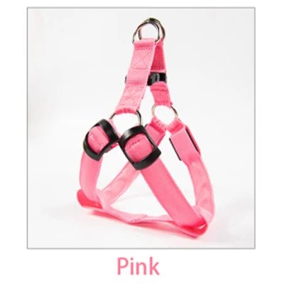 LED Pet Safety Harness with Flashing Light Pink Harness LED狗背带 反光背带 多功能 宠物用品 尼龙材质 PetLiveliest