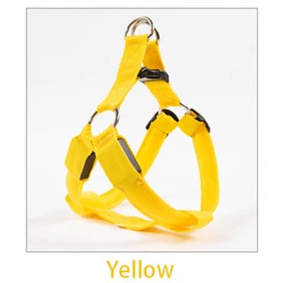 LED Pet Safety Harness with Flashing Light Yellow Harness LED狗背带 反光背带 多功能 宠物用品 尼龙材质 PetLiveliest