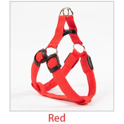 LED Pet Safety Harness with Flashing Light Red Harness LED狗背带 反光背带 多功能 宠物用品 尼龙材质 PetLiveliest