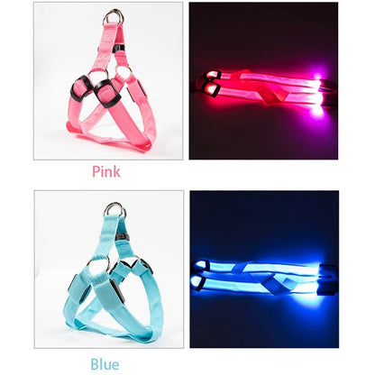 LED Pet Safety Harness with Flashing Light Harness LED狗背带 反光背带 多功能 宠物用品 尼龙材质 PetLiveliest