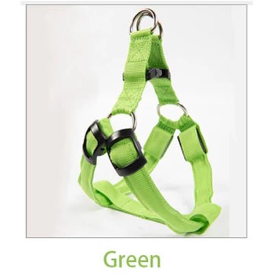 LED Pet Safety Harness with Flashing Light green Harness LED狗背带 反光背带 多功能 宠物用品 尼龙材质 PetLiveliest