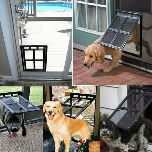 Lockable Pet Door for Screen Window Security Gate & Door 塑料 小型狗 猫 白色 黑色 PetLiveliest