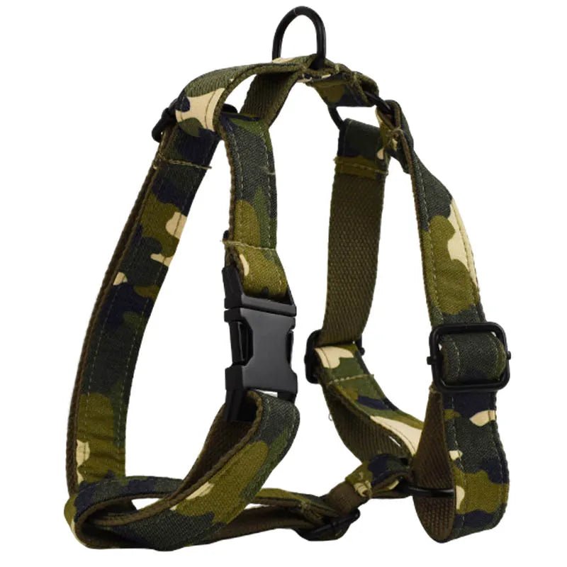 Luxury Camouflage Tactical Dog Collar Set Harness Multipack Camouflage Designer Personalized Soft Cotton Tactical PetLiveliest