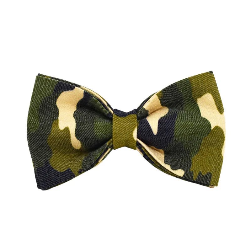 Luxury Camouflage Tactical Dog Collar Set Bow Multipack Camouflage Designer Personalized Soft Cotton Tactical PetLiveliest