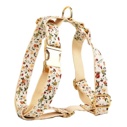 Luxury Dog Collar Set - Flower Design Harness Multipack Dog Collar Harness Leash Set Luxury Personalized PetLiveliest