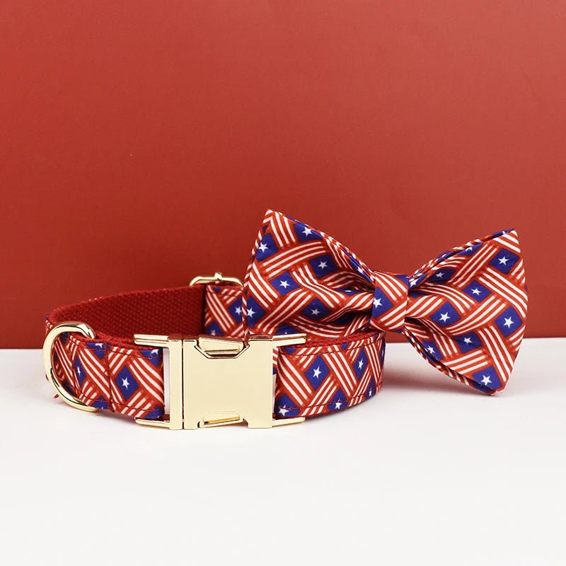 Luxury Dog Collar Set with Bow Tie Bow Collar04 Multipack 可拆卸蝴蝶结 多样尺寸 字体选择 定制logo 金属配件 PetLiveliest