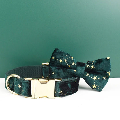 Luxury Dog Collar Set with Bow Tie Bow Collar03 Multipack 可拆卸蝴蝶结 多样尺寸 字体选择 定制logo 金属配件 PetLiveliest