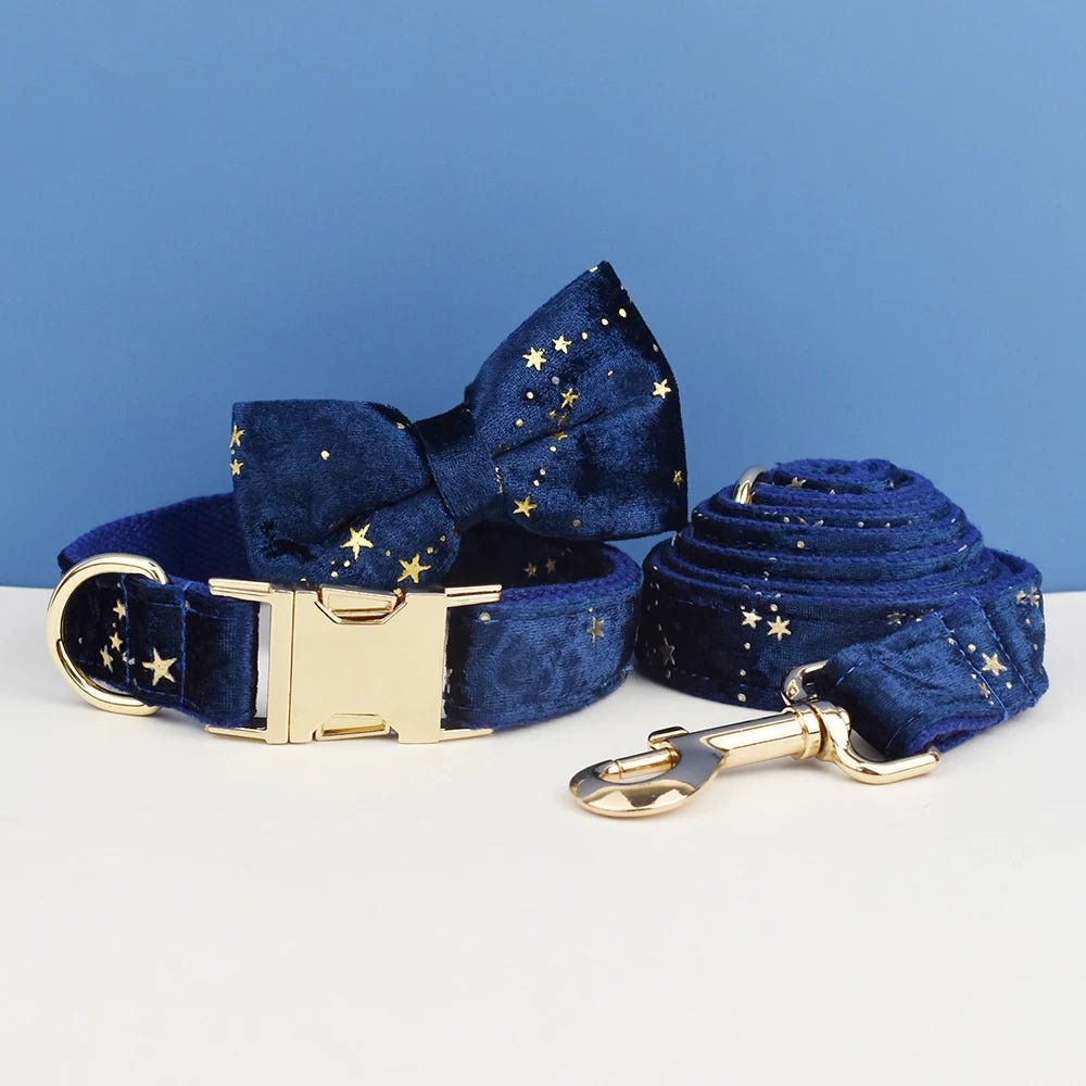 Luxury Dog Collar Set with Bow Tie Bow Collar Leash02 Multipack 可拆卸蝴蝶结 多样尺寸 字体选择 定制logo 金属配件 PetLiveliest