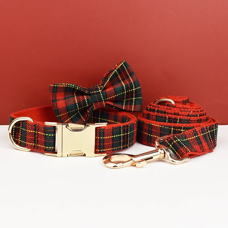 Luxury Dog Collar Set with Bow Tie Bow Collar Leash07 Multipack 可拆卸蝴蝶结 多样尺寸 字体选择 定制logo 金属配件 PetLiveliest