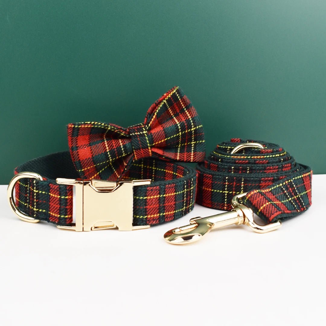 Luxury Dog Collar Set with Bow Tie Bow Collar Leash08 Multipack 可拆卸蝴蝶结 多样尺寸 字体选择 定制logo 金属配件 PetLiveliest