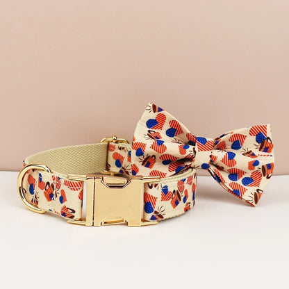 Luxury Dog Collar Set with Bow Tie Bow Collar06 Multipack 可拆卸蝴蝶结 多样尺寸 字体选择 定制logo 金属配件 PetLiveliest