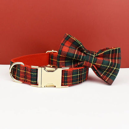 Luxury Dog Collar Set with Bow Tie Bow Collar07 Multipack 可拆卸蝴蝶结 多样尺寸 字体选择 定制logo 金属配件 PetLiveliest