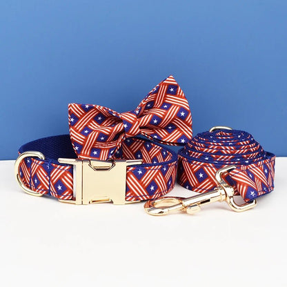 Luxury Dog Collar Set with Bow Tie Bow Collar Leash05 Multipack 可拆卸蝴蝶结 多样尺寸 字体选择 定制logo 金属配件 PetLiveliest