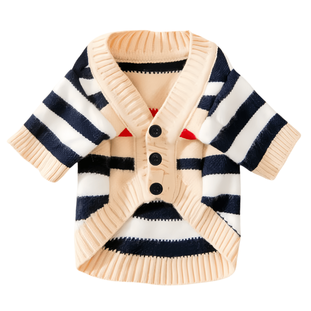 Luxury Striped Pet Cardigan Sweater - PetLiveliest - PetLiveliest - 寵物裝備 - 毛衣 - 狗衣服