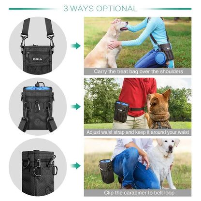 ORIA Outdoor Pet Dog Carrier Bag Backpack Adjustable Strap Durable Multiple Pouches Waste Bag Dispenser Waterproof PetLiveliest