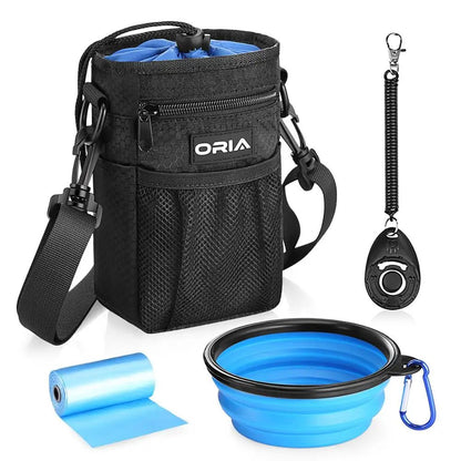 ORIA Outdoor Pet Dog Carrier Bag Backpack Adjustable Strap Durable Multiple Pouches Waste Bag Dispenser Waterproof PetLiveliest