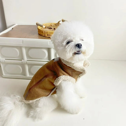 Pet Autumn Winter Velvet Sleeveless Vest Teddy Schnauzer Bichon Puppy Clothes - PetLiveliest - PetLiveliest - 小型犬 - 斯奈杰犬 - 无袖