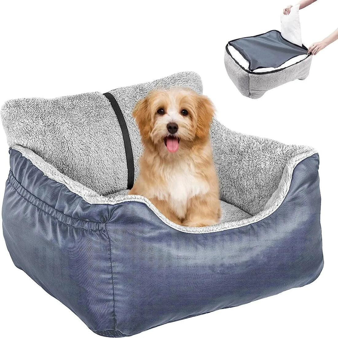 Pet Car Seat for Large Medium Dogs Washable Detachable Dog Bed for Car Back Seat - PetLiveliest - PetLiveliest