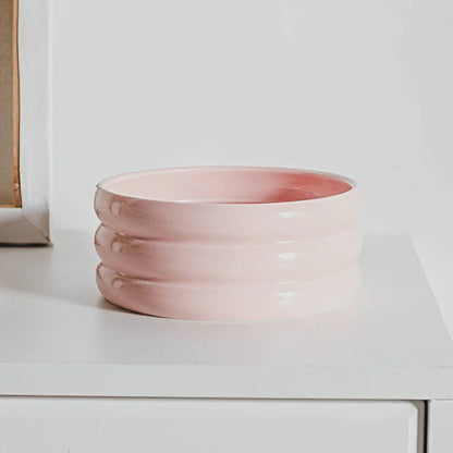 Pet Ceramic Bowl Set - Elevated Feeding Bowls pink 2 Bowls 宠物碗 宠物饲料器具 小型狗 小型猫 陶瓷碗 PetLiveliest