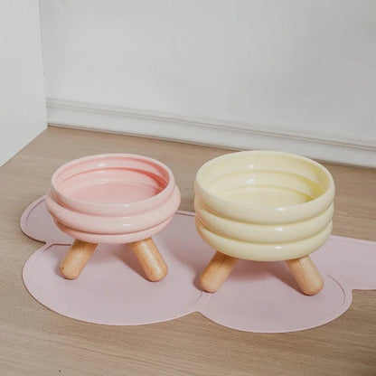 Pet Ceramic Bowl Set - Elevated Feeding Bowls Bowls 宠物碗 宠物饲料器具 小型狗 小型猫 陶瓷碗 PetLiveliest