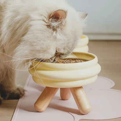 Pet Ceramic Bowl Set - Elevated Feeding Bowls Bowls 宠物碗 宠物饲料器具 小型狗 小型猫 陶瓷碗 PetLiveliest