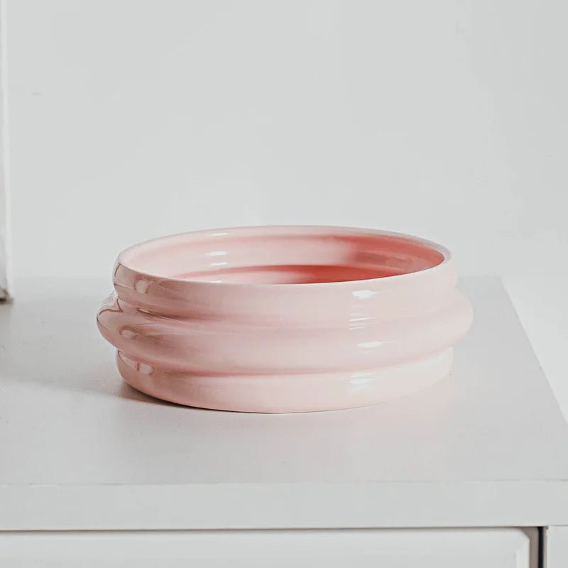 Pet Ceramic Bowl Set - Elevated Feeding Bowls pink 1 Bowls 宠物碗 宠物饲料器具 小型狗 小型猫 陶瓷碗 PetLiveliest