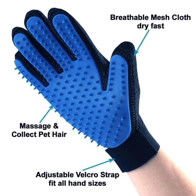 Pet Grooming Shedding Glove - Pet Hair Removal Tool Gloves Cat Gloves Dog Bath Pet Brush Self Grooming Shedding Glove PetLiveliest