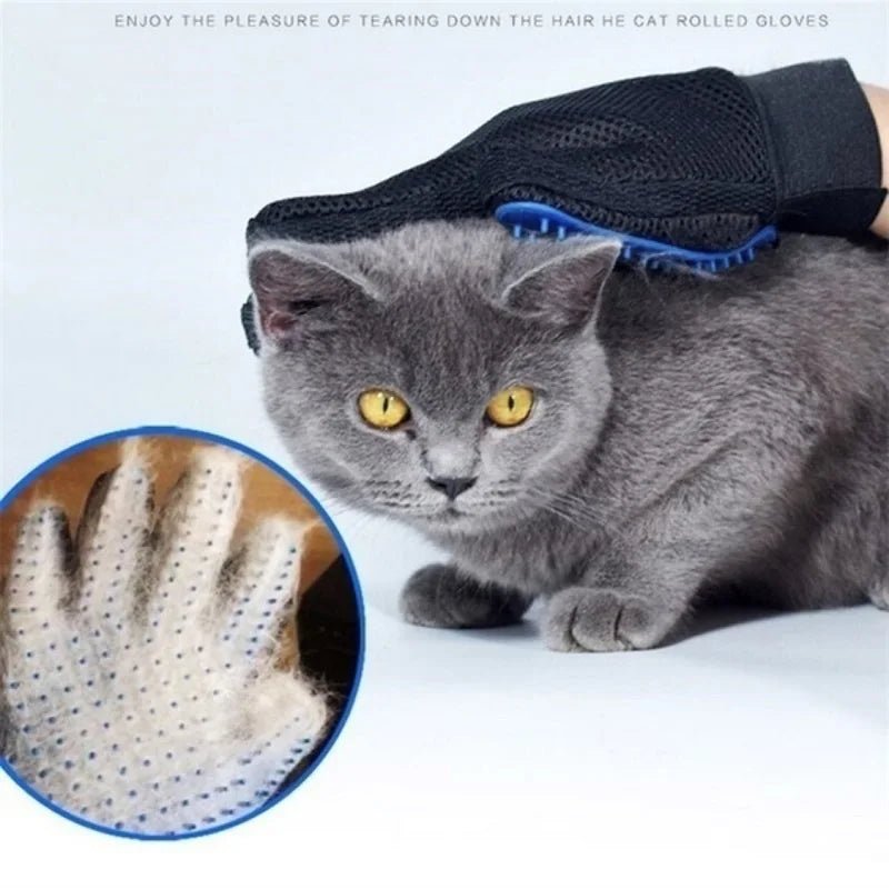 Pet Grooming Shedding Glove - Pet Hair Removal Tool Gloves Cat Gloves Dog Bath Pet Brush Self Grooming Shedding Glove PetLiveliest