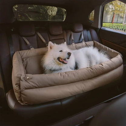 Pet Outing Lathe Luxury Faux Leather Dog Car Seat Booster Bed - PetLiveliest - PetLiveliest - Comfortable - Faux Leather - Medium - sized Dogs