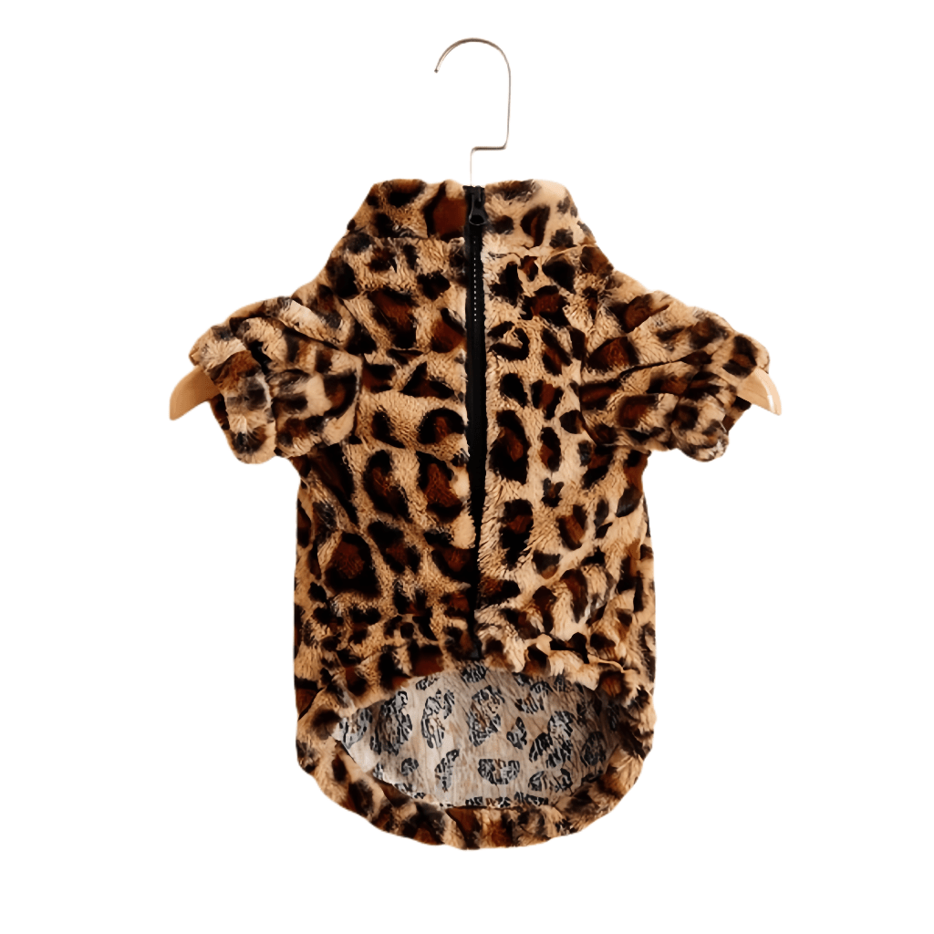 Pet Plush Leopard Dog Jacket Coat - PetLiveliest - PetLiveliest