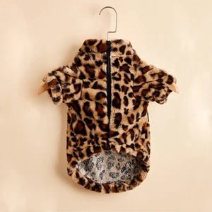 Pet Plush Leopard Dog Jacket Coat - PetLiveliest - PetLiveliest - 冬季 - 暖和 - 法国斗牛犬