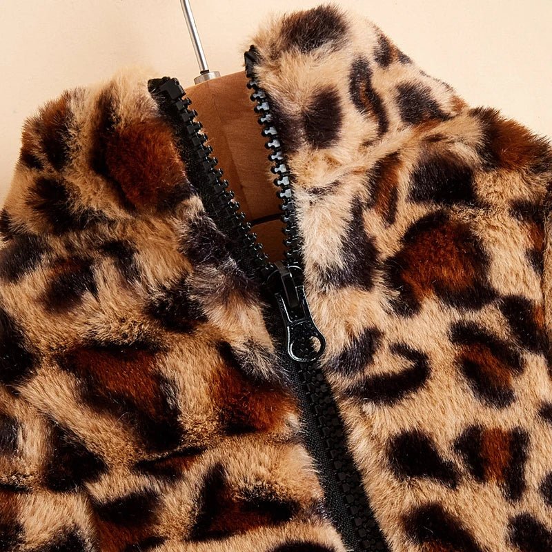 Pet Plush Leopard Dog Jacket Coat - PetLiveliest - PetLiveliest - 冬季 - 暖和 - 法国斗牛犬