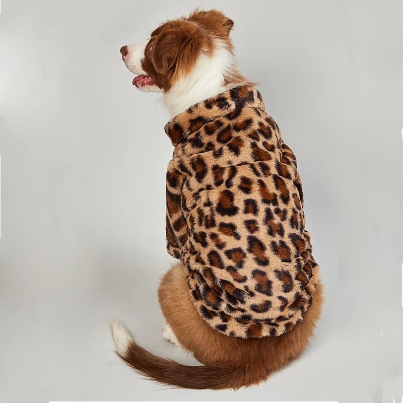 Pet Plush Leopard Dog Jacket Coat - PetLiveliest - PetLiveliest - 冬季 - 暖和 - 法国斗牛犬