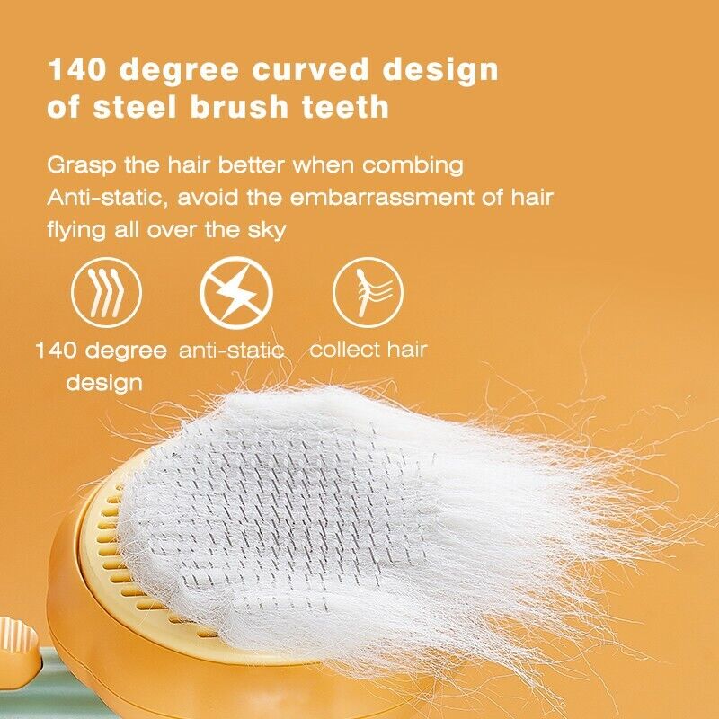 Pet Pumpkin Brush, Self-Cleaning Slicker Brush Hair Removal & Lint Rollers ABS材質 不易刮傷 寵物美容刷 秋季寵物梳理 自清潔專業寵物梳 PetLiveliest