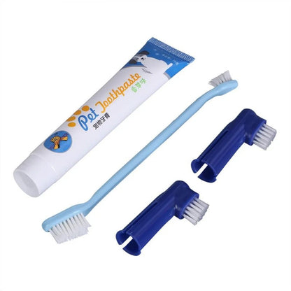 Pet Toothbrush Set for Cats and Dogs Brushes & Combs Dog Toothpaste Oral Cleaning Pet Cleaning Pet Toothbrush Set Vanilla Beef Flavor PetLiveliest