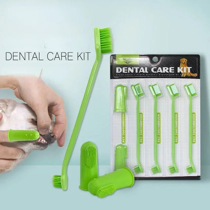 Pet Toothbrush Set for Dogs and Cats Brushes & Combs 口腔清洁 宠物 牙刷 狗 猫 PetLiveliest