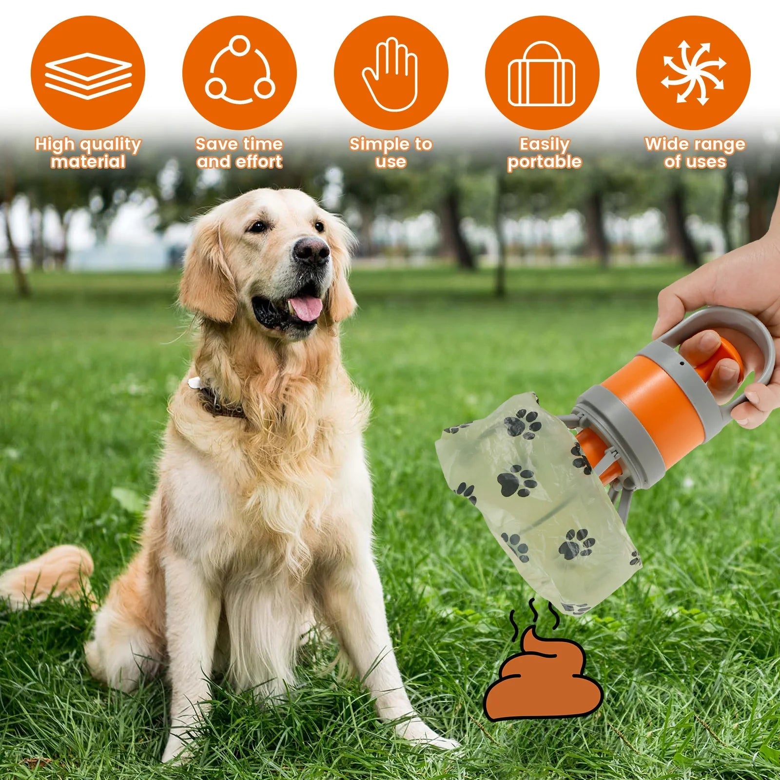 Portable Dog Pooper Scooper with Built-In Poop Bag Pooper Scooper Dog Poop Scooper Octopus Shape Design Pet Owner Portable Waste Picker PetLiveliest